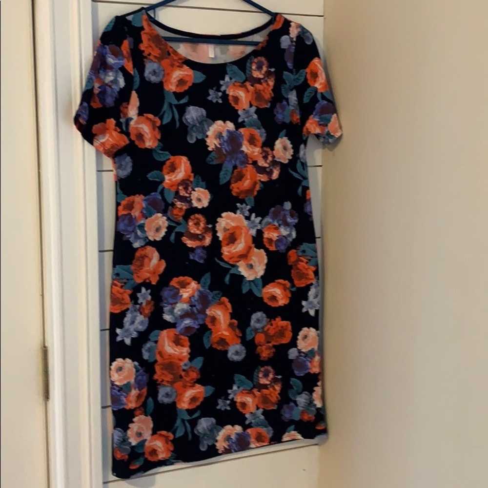 Pink blush floral maternity dress